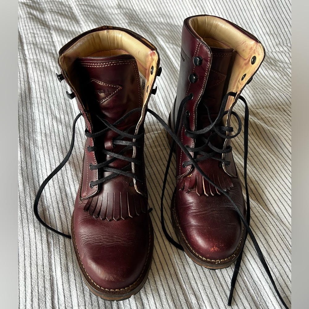 Merrell Special Edition Wayfarer Lace Up Boots Burgundy Leather - Picture 4 of 8